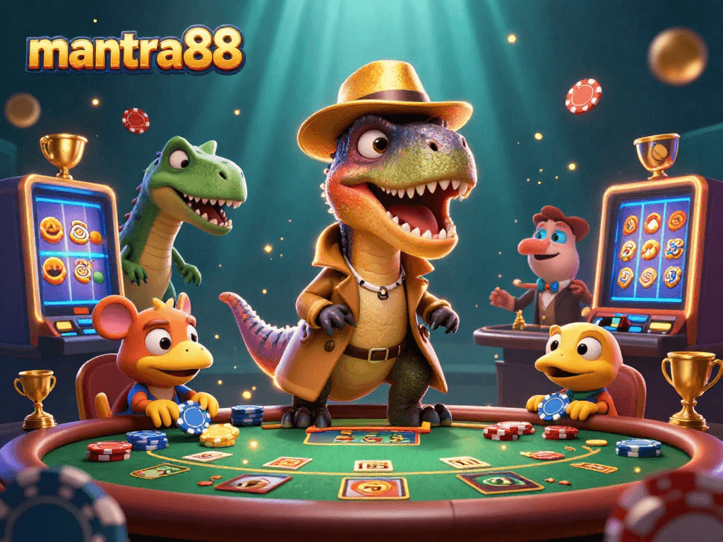 Experience mantra88 casino action with our vibrant, detailed 3D illustration of gaming excitement.