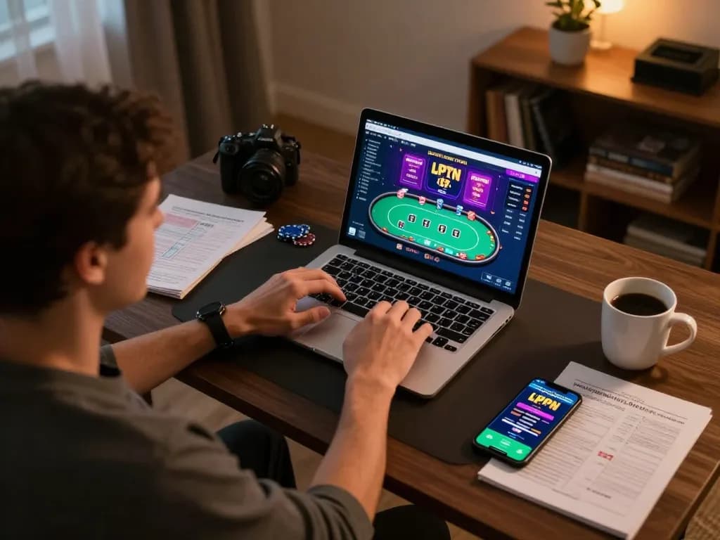 Navigating Nk88 nhà cái online poker gameplay from home with strategy notes and app.