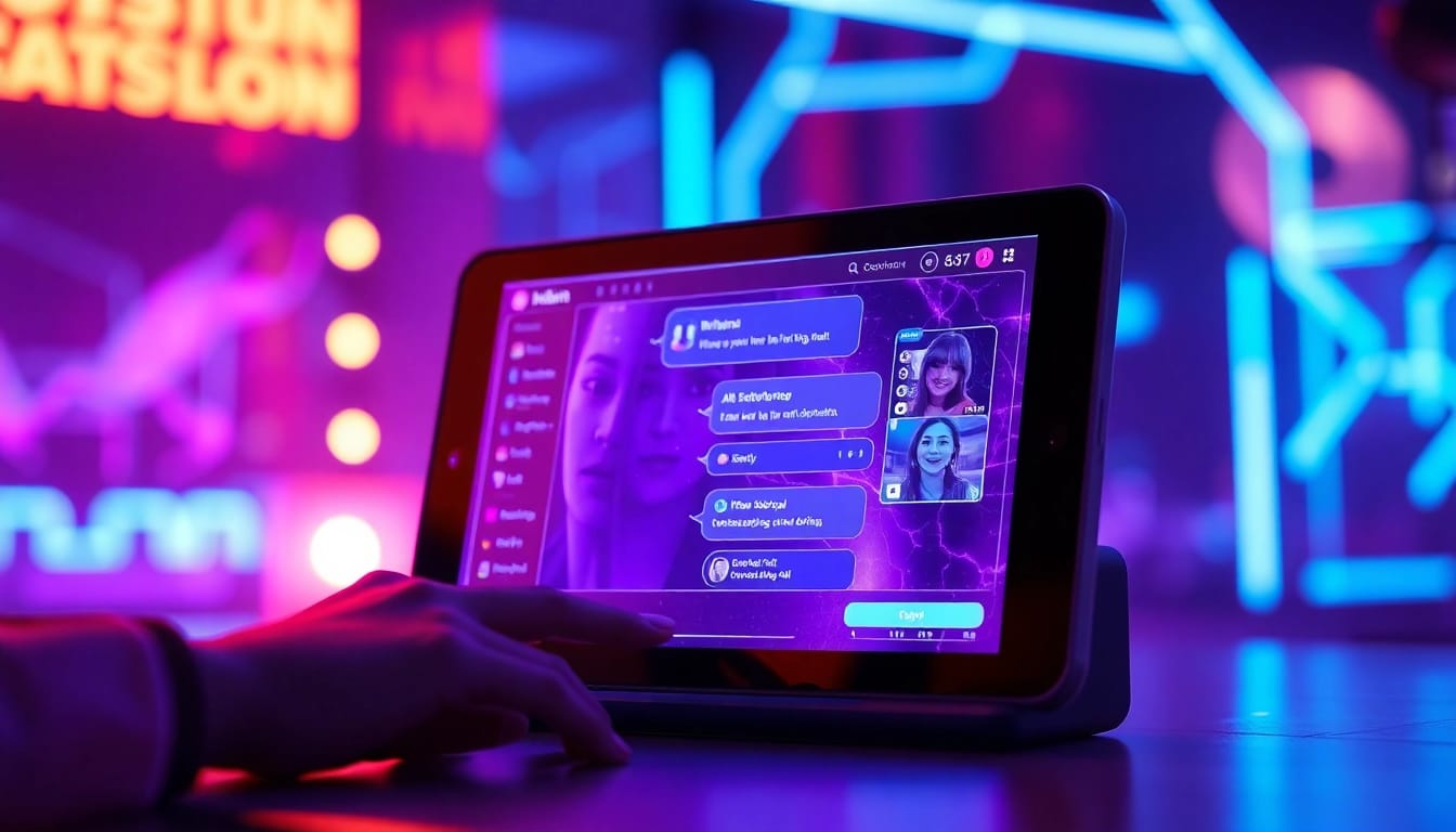 Engaging NSFW chat AI interface showcasing immersive character interactions and futuristic design.