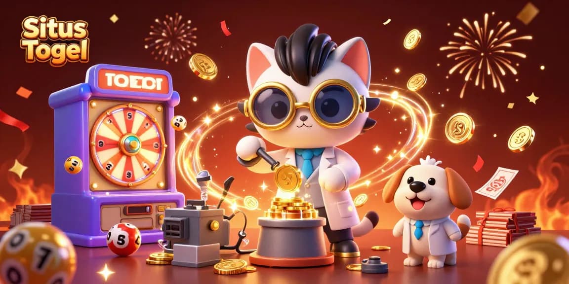 Engage in Situs Togel with dynamic lottery machine elements showcasing excitement and winning chances.