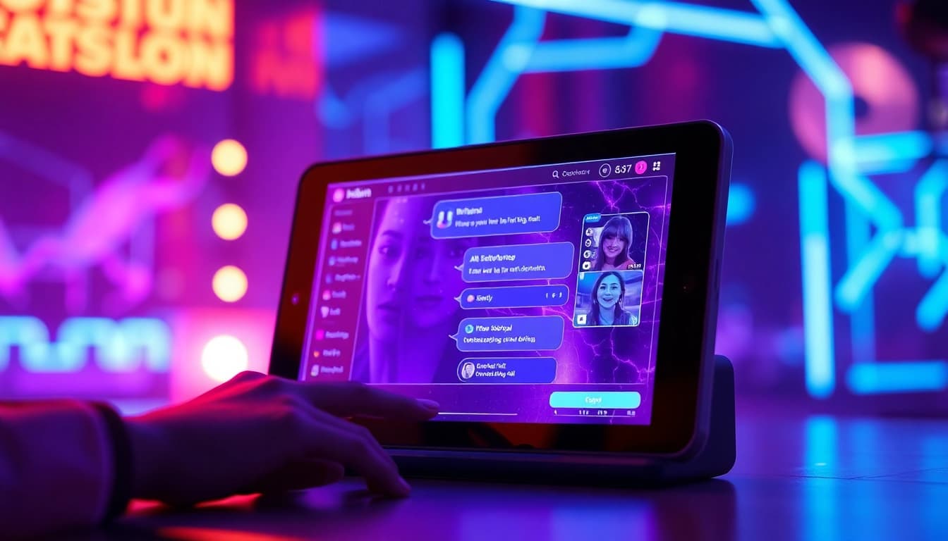 Engaging NSFW chat AI interface showcasing immersive character interactions and futuristic design.