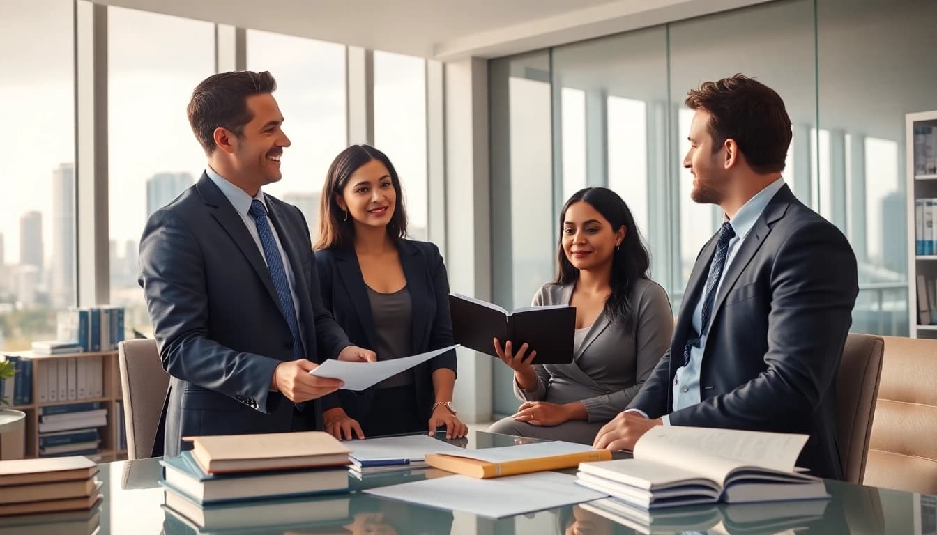 immigration lawyer in the US assisting clients in a Miami office for visa applications