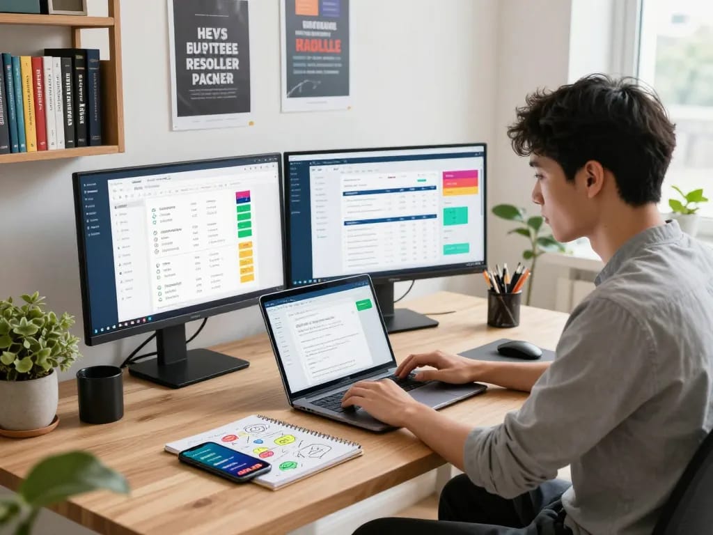 Managing customer analytics on the Sky Glass IPTV Reseller Panel in a modern workspace.