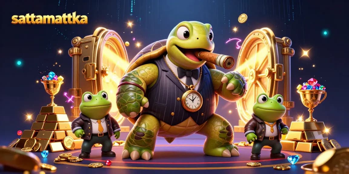 Experience thrilling gameplay at sattamattka with 3D cartoon characters, treasure, and casino lights!