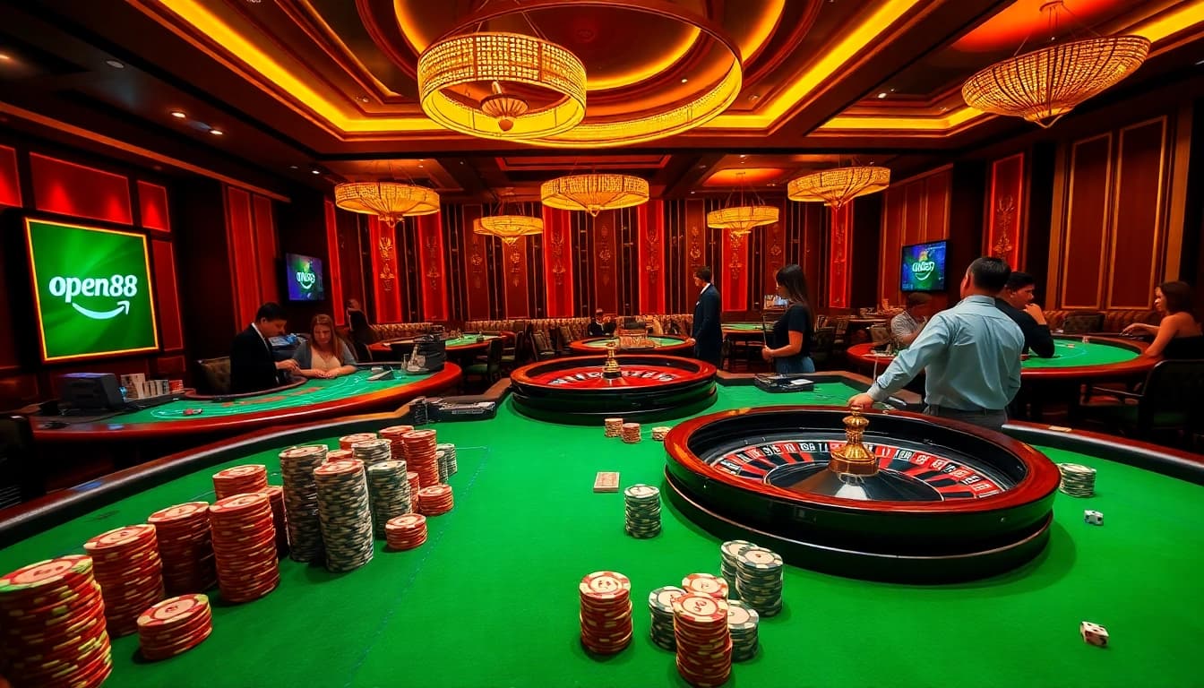Experience the excitement of gambling at open88 with vibrant casino tables and thrilling games.