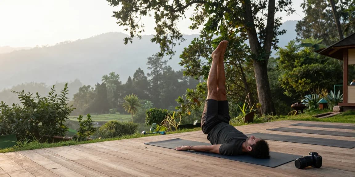 Best yoga retreat in Rishikesh featuring a serene yoga practice surrounded by nature's tranquility.