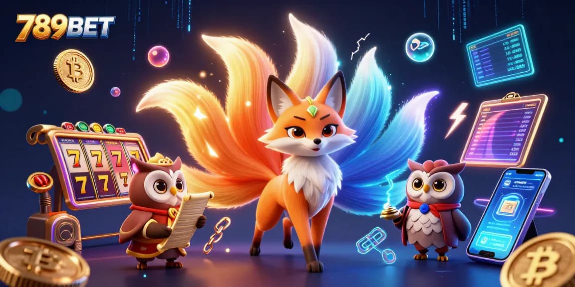 Experience the thrilling world of 789BET with vibrant slot reels and luminous spirit characters amidst a rich casino scene.