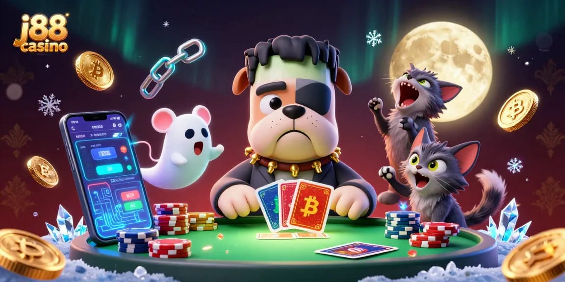 Experience thrilling games at j88 casino with lively 3D characters and vibrant casino elements.