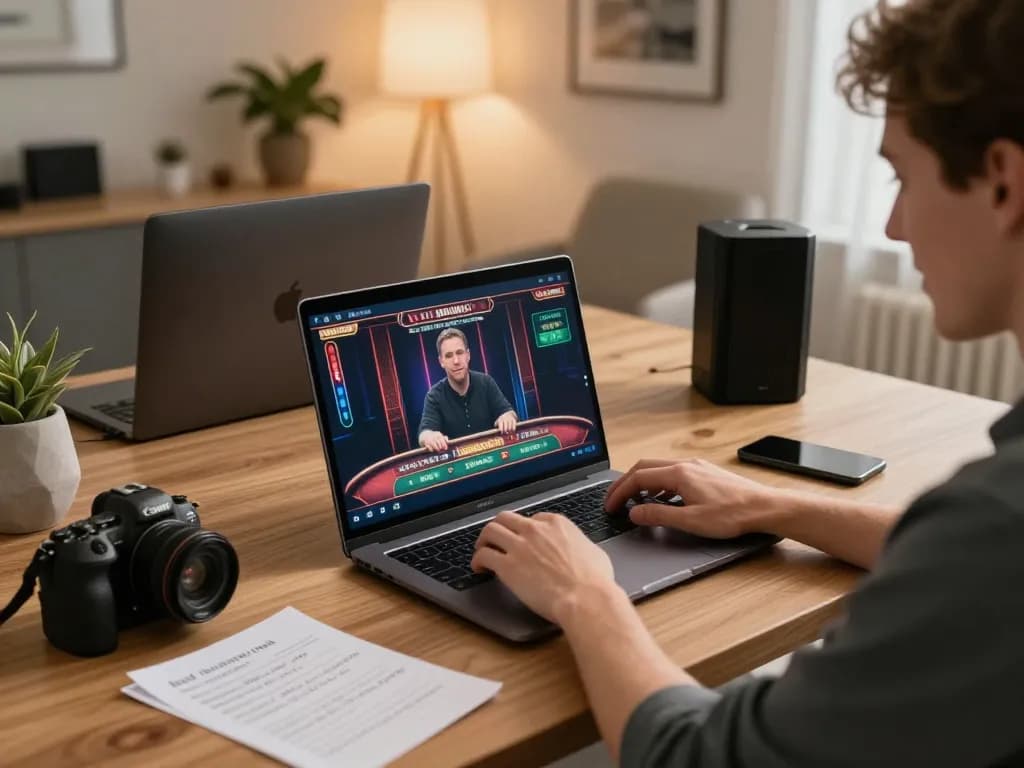 Experience engaging online gambling with LV88 in a cozy home gaming setup