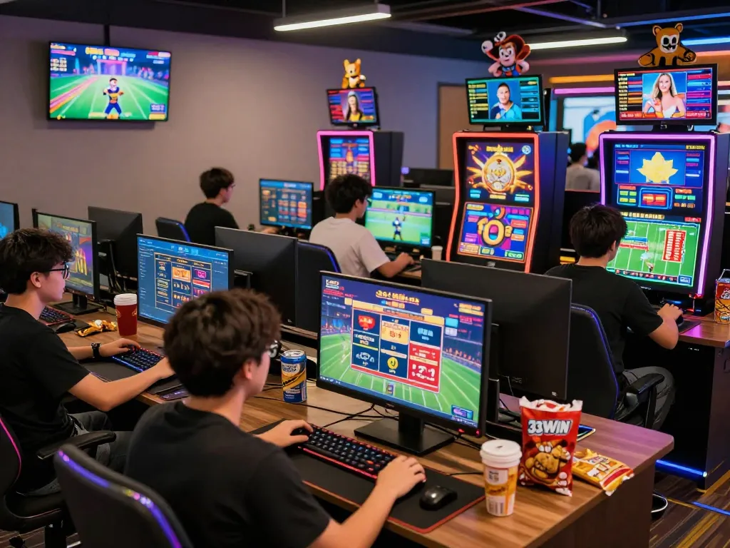 33WIN players enjoying a vibrant online gaming experience with live betting and casino options.