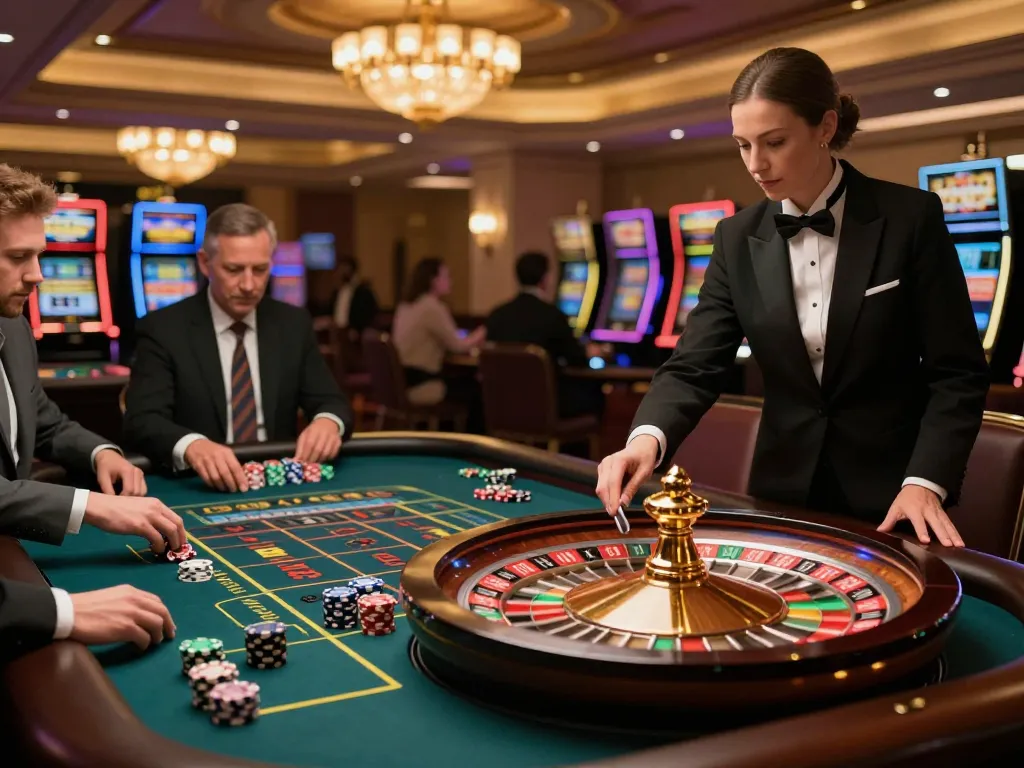 Experience high-stakes betting at uu88's roulette table in a luxury casino.