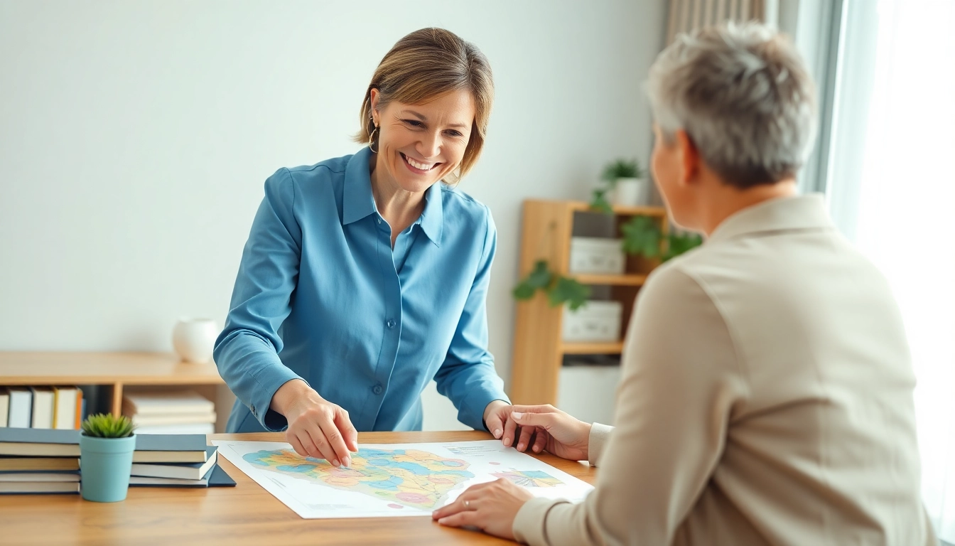 How to find my perfect career with a dedicated counselor advising a client in a bright office.