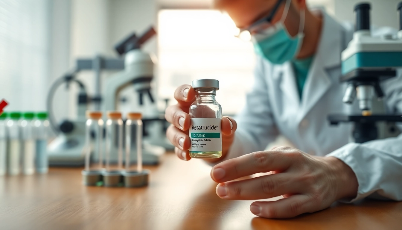 Showcasing Retatrutide in a clinical setting, highlighting research significance and innovation.