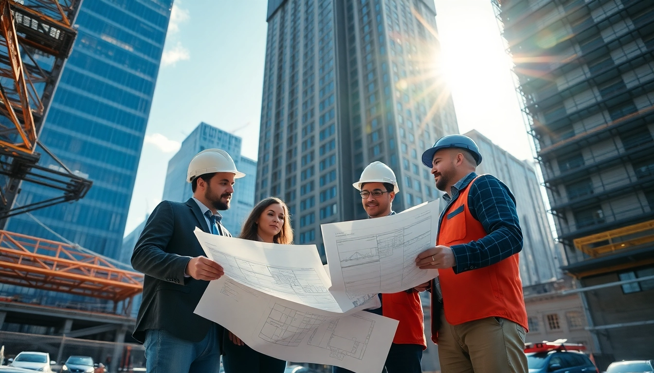 New York City Commercial General Contractor team collaborating on a skyscraper project.