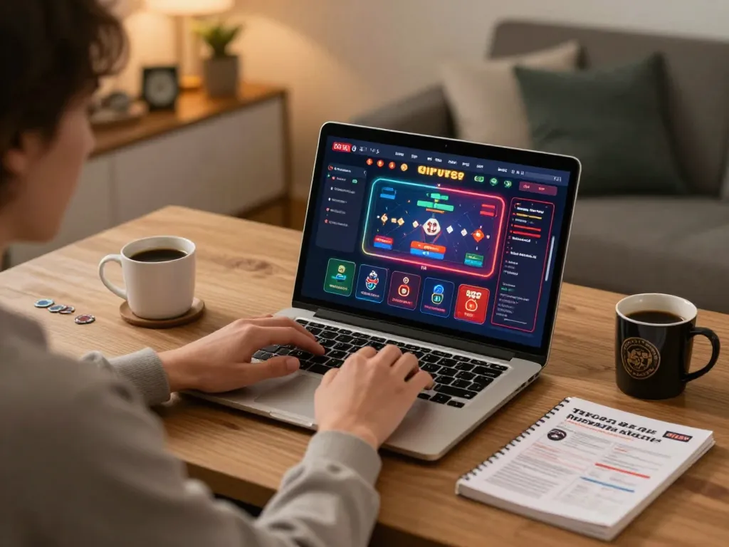Engaging online gaming experience on SHBET .COM with a player strategizing at home.