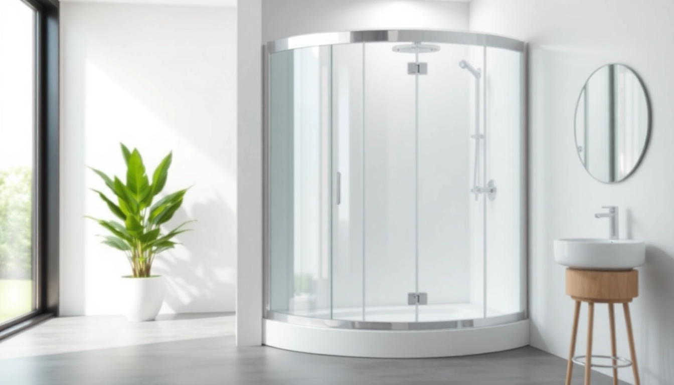Dusche 100x100 in einem modernen Badezimmer mit klaren Glaswänden und eleganten Chromakzenten.