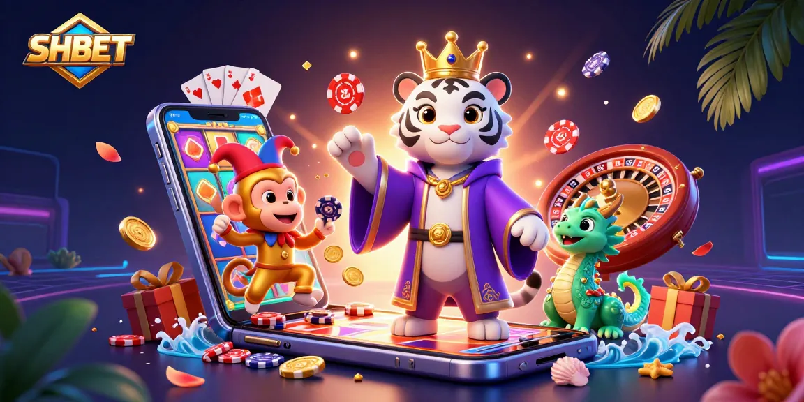 Experience thrilling gameplay at SHBET as a majestic white tiger commands the casino scene with vivid illustrations.