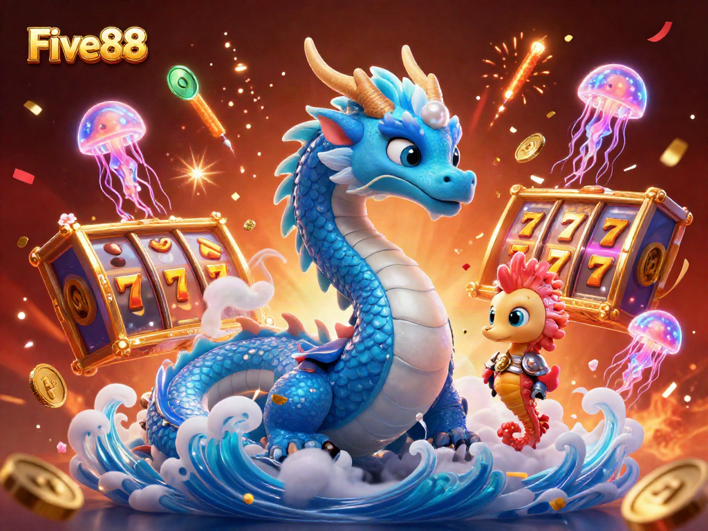 Engage with Five88's gaming delight featuring vibrant jackpots and captivating scenes.