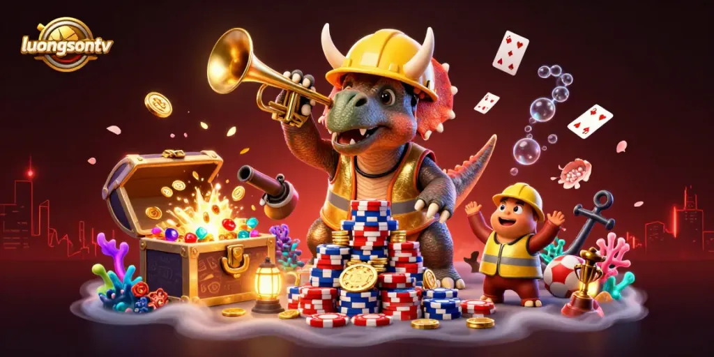 Experience thrilling sports betting with luongsontv in this vibrant 3D illustration of winning moments.