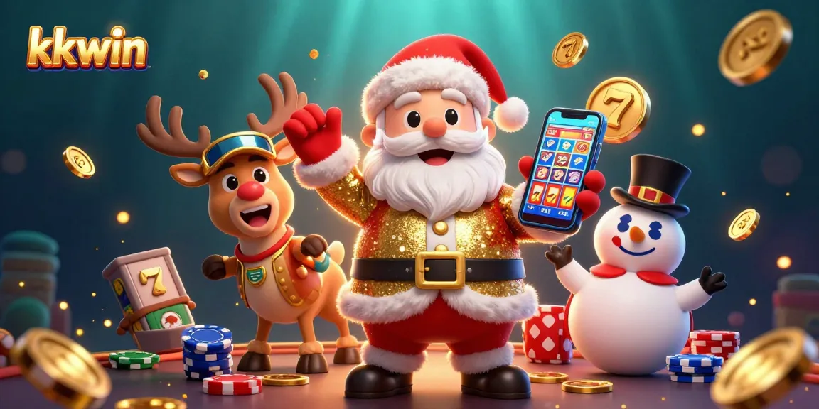Experience exciting jackpots at kkwin with Santa, a reindeer dealer, and a chip top hat snowman.