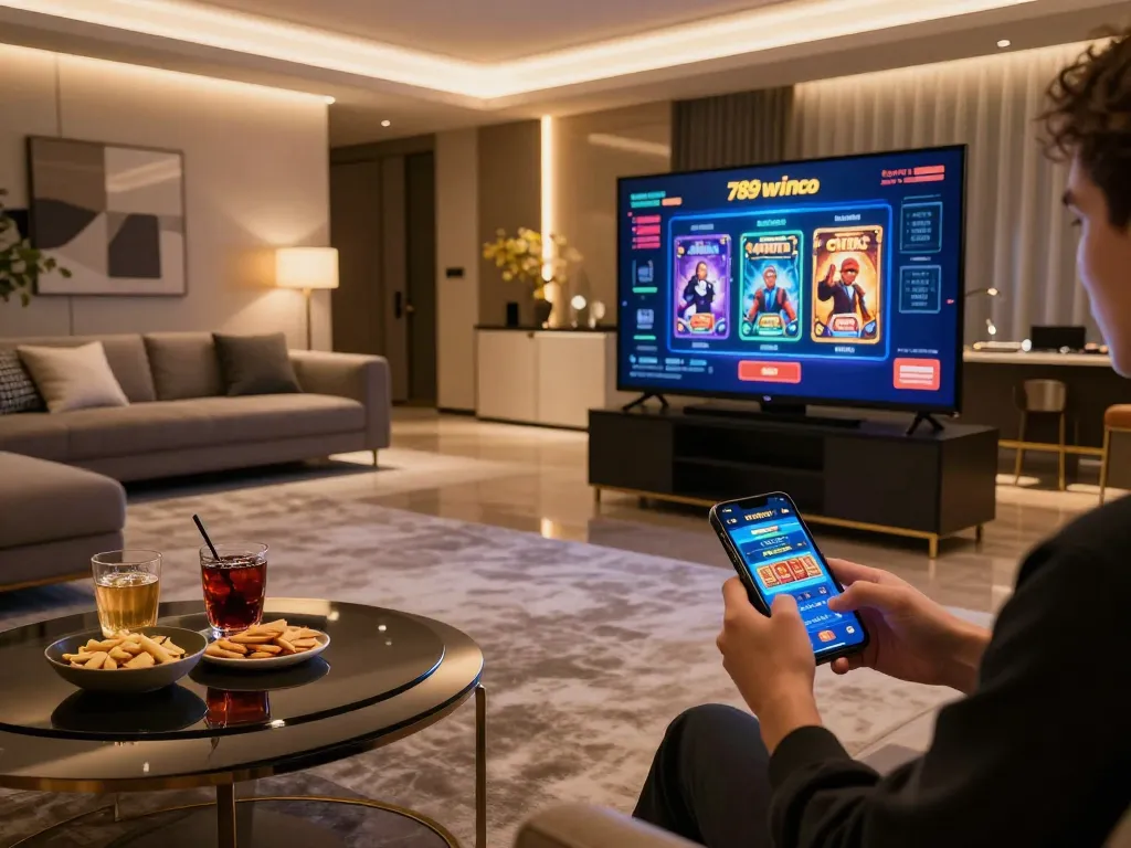 Engaging in online gaming with 789winco mobile app in a cozy setup