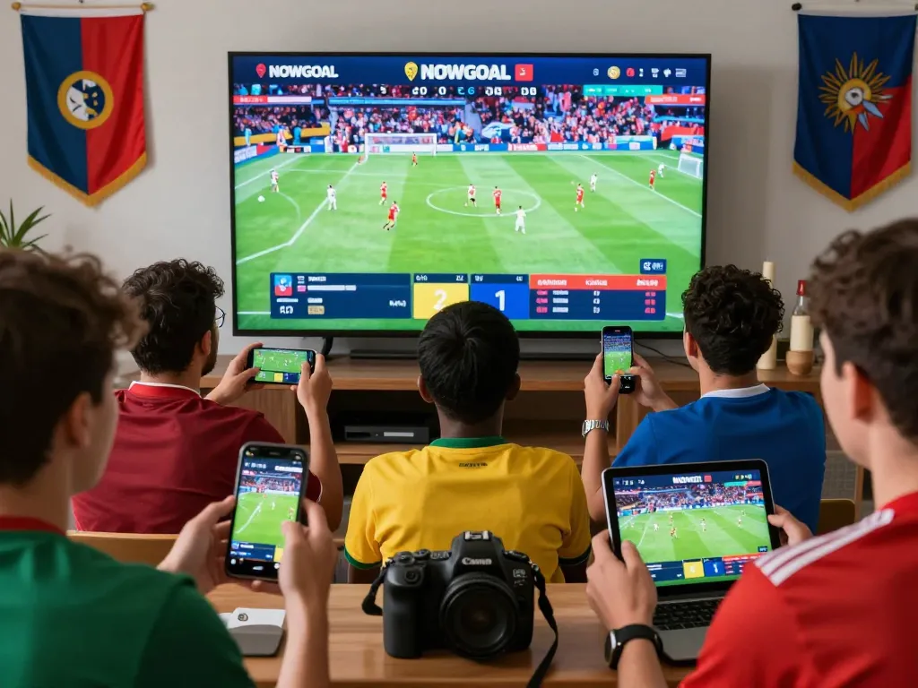 Fans tracking live soccer scores on NOWGOAL, capturing the excitement of real-time updates and match statistics.