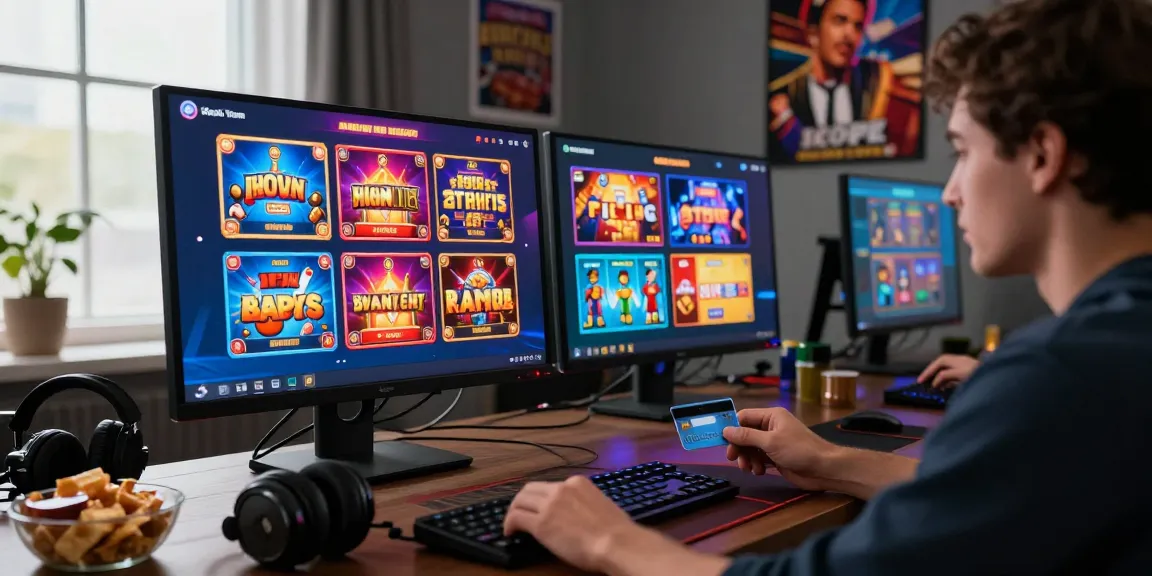 Online casino player using credit card at gaming station, showcasing vibrant gaming experience at https://scoarch.org.uk