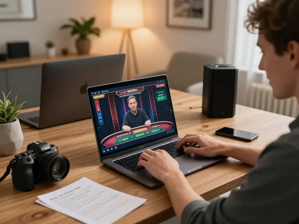 Experience engaging online gambling with LV88 in a cozy home gaming setup