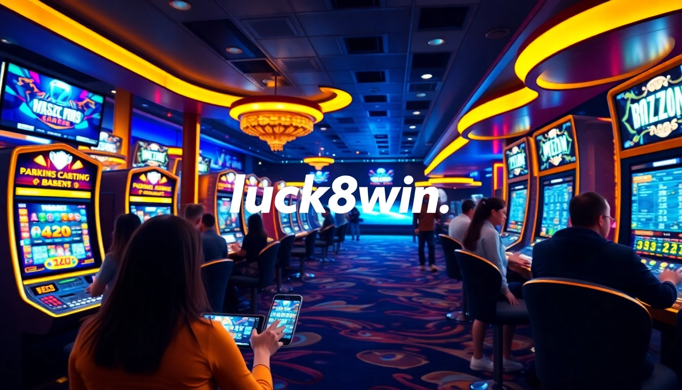 Exciting online betting scene at luck8win.live with vibrant casino elements.