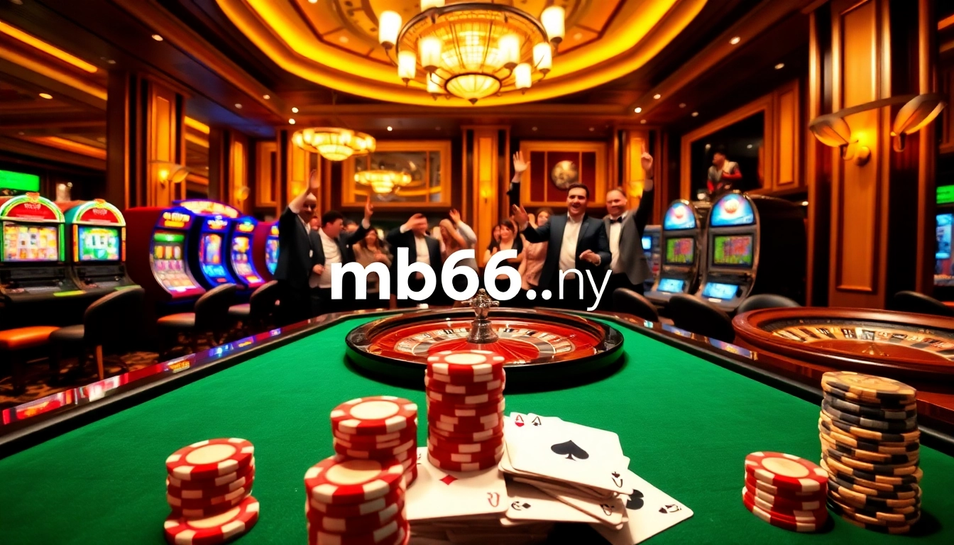 Experience the thrilling excitement of online gambling at mb66.nyc with vibrant casino visuals.