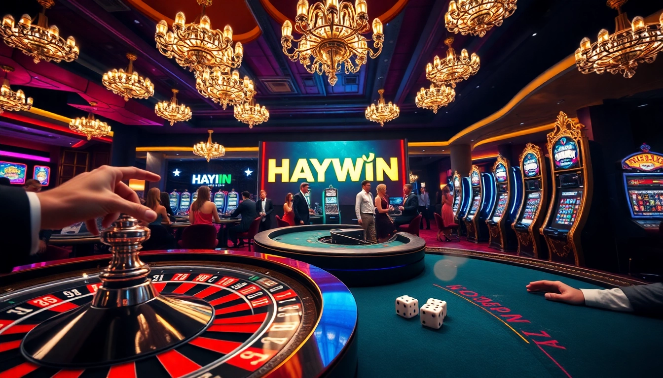 Experience the thrill of a casino scene where HAYWIN fortunes are won at vibrant tables.