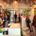 Best hair salons near me showcasing friendly stylists and clients in a modern salon.