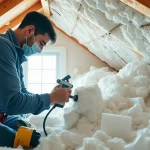 Expert professional spray foam removal in action, showcasing safety and efficiency during insulation removal.