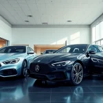 Showcase of luxury vehicles at a dealership in Virginia water highlighting premium offerings.