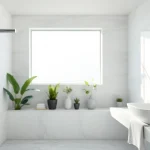 Enjoying elegant showers au in a modern bathroom with sleek fixtures and natural light.