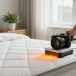 Effective bed bug heat treatment in a bright bedroom, ensuring pest elimination.