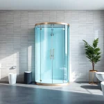 Die sonni Duschkabine in einem modernen Badezimmer-Design mit eleganten Details und sanfter Beleuchtung.
