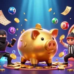 Experience gaming excitement with 1j188, a lively scene of animated characters and vibrant casino elements.