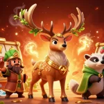 Play exciting jackpot slots with 8xx featuring a mystical stag, wise badger, and vibrant game elements.